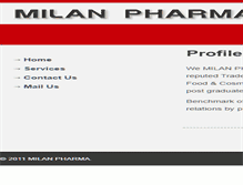Tablet Screenshot of milanpharma.in